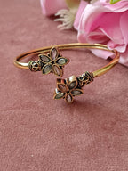 Flower Oxidised Openable Bracelet