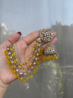 Yellow Mang Tikka With Jhumkas & Side Layer