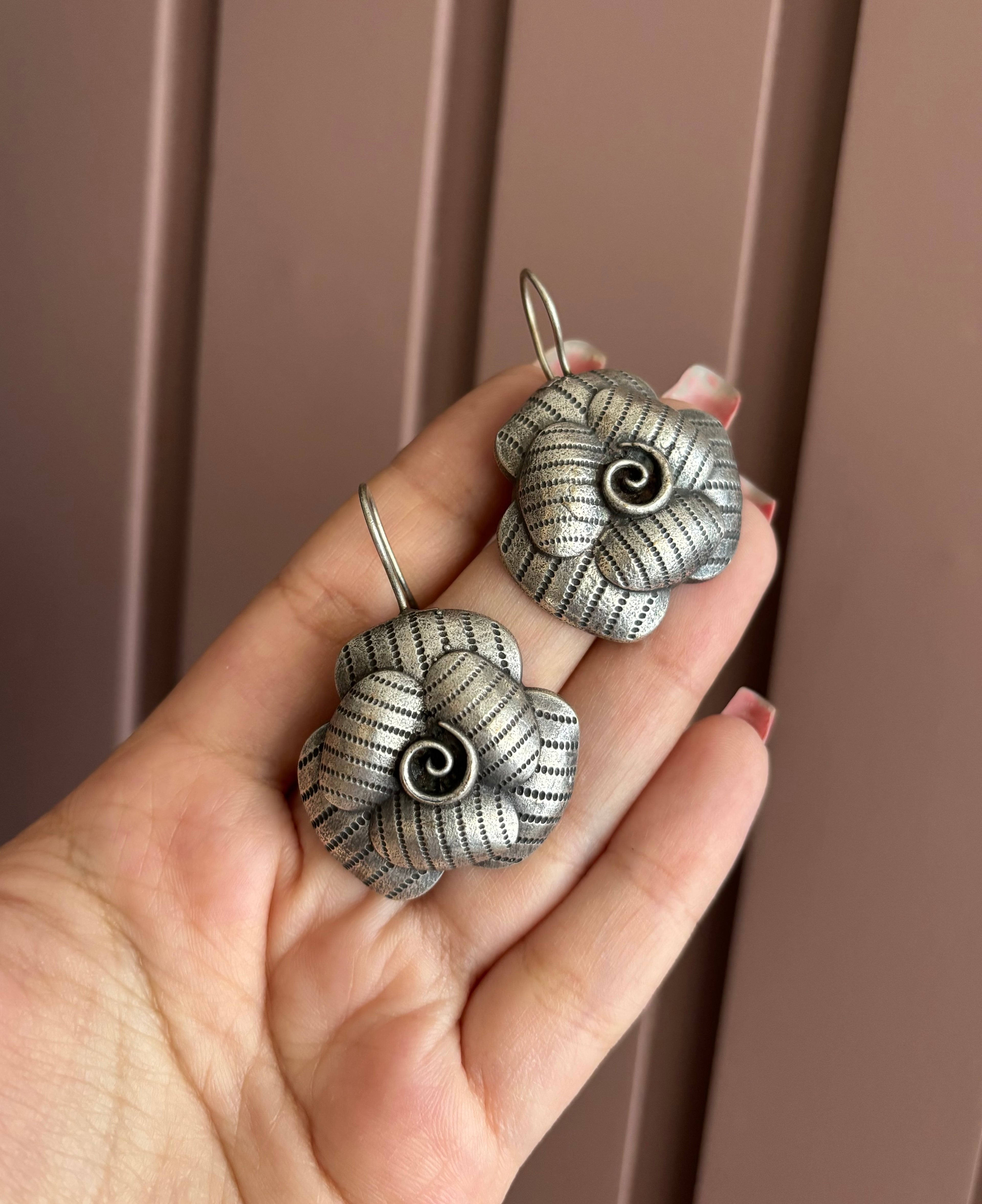 Rose Silver Earrings