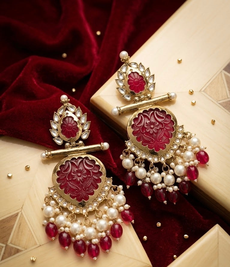 Andaz Dark Pink Earrings