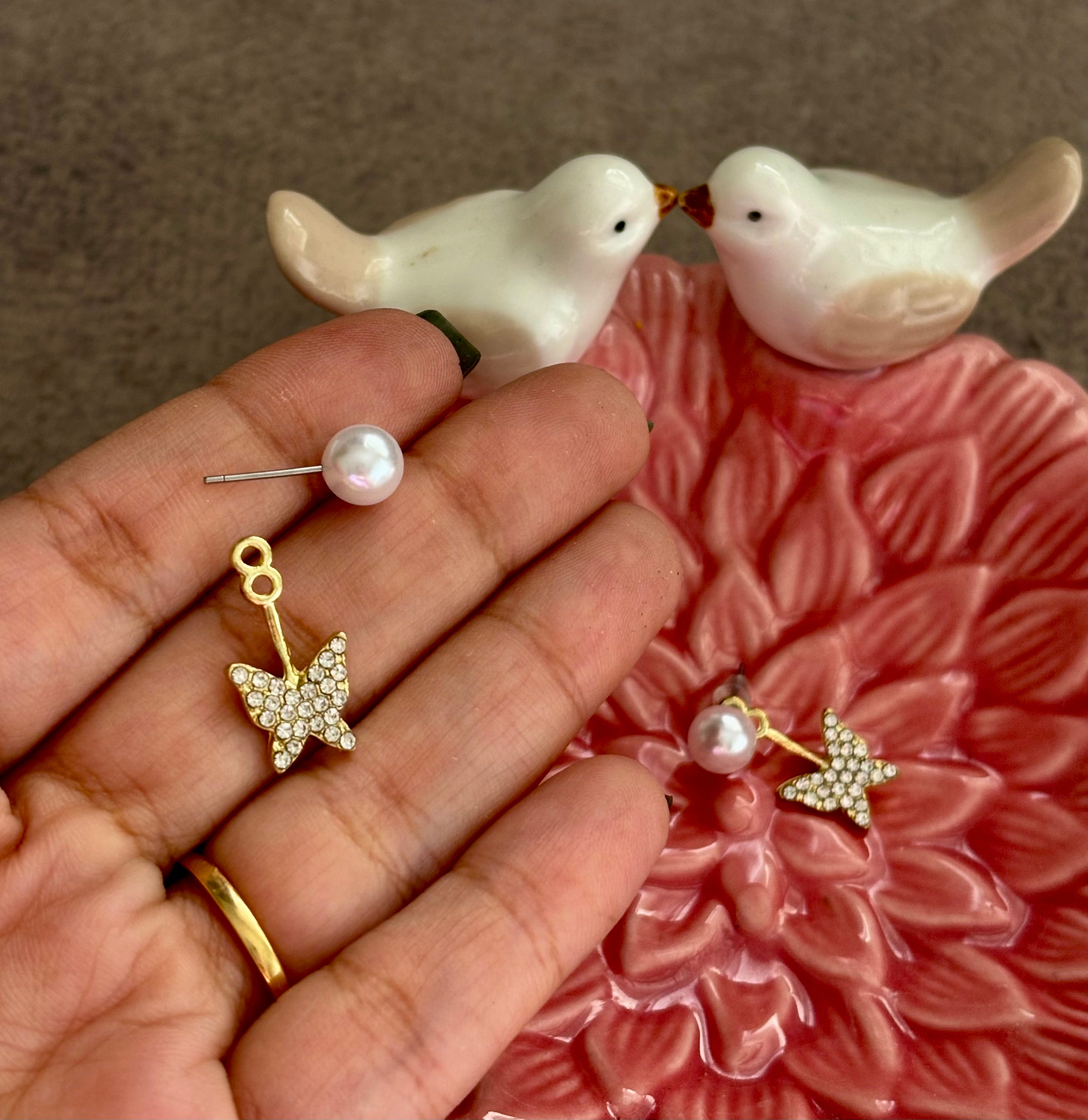Pearl & Butterfly Mix Earrings