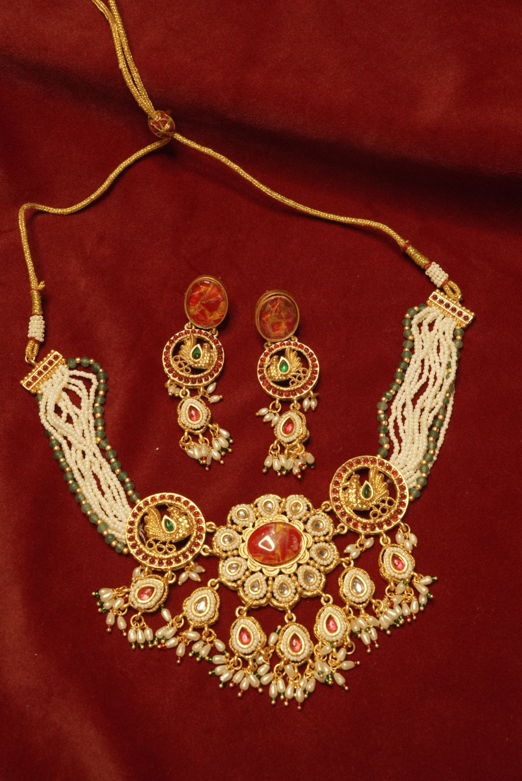 High Quality Designer Gold Look Like Necklace With Earrings