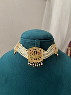 Jadau Choker Set With Earrings (Multi)