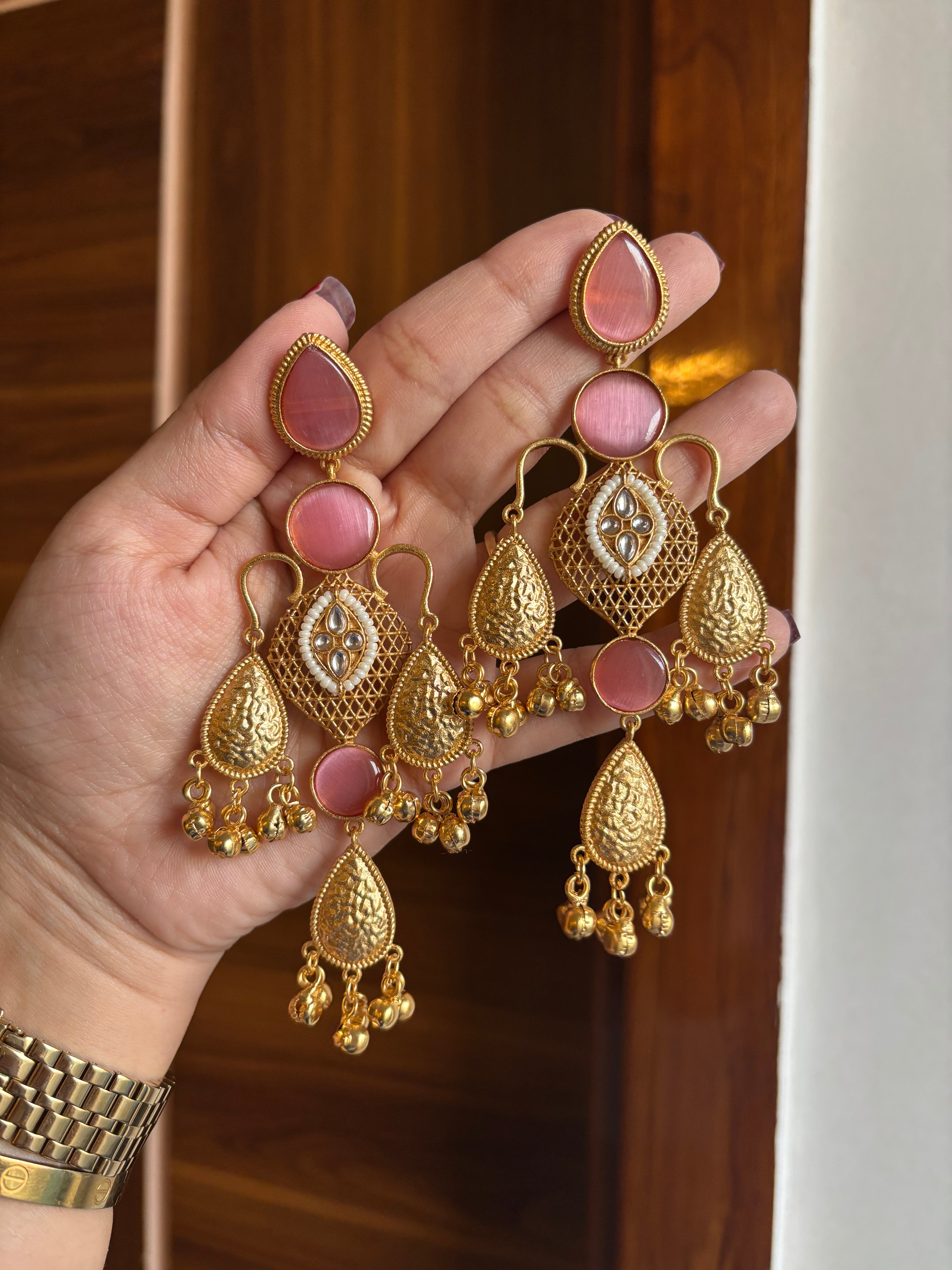 Pink Dashmeet Designer Earrings