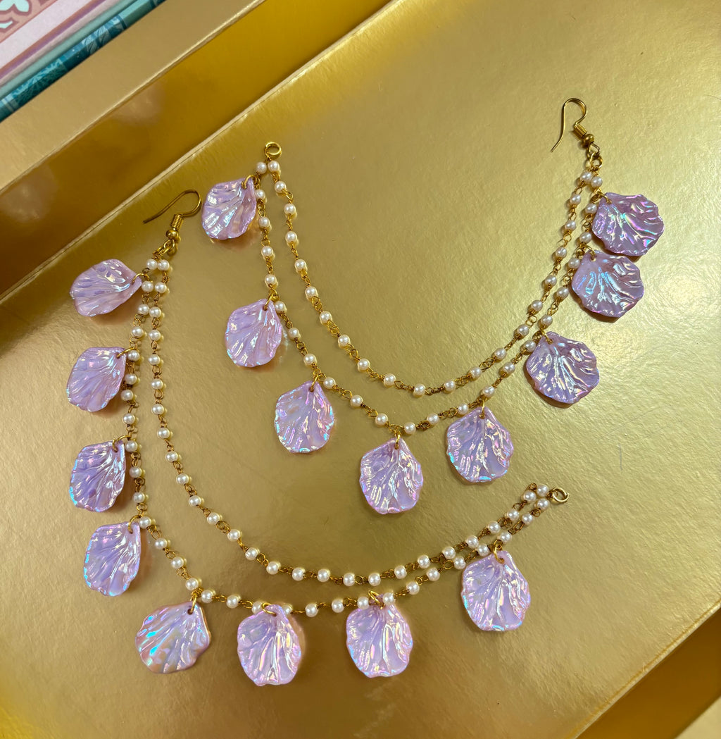 Lavender Rose Petal Earrings