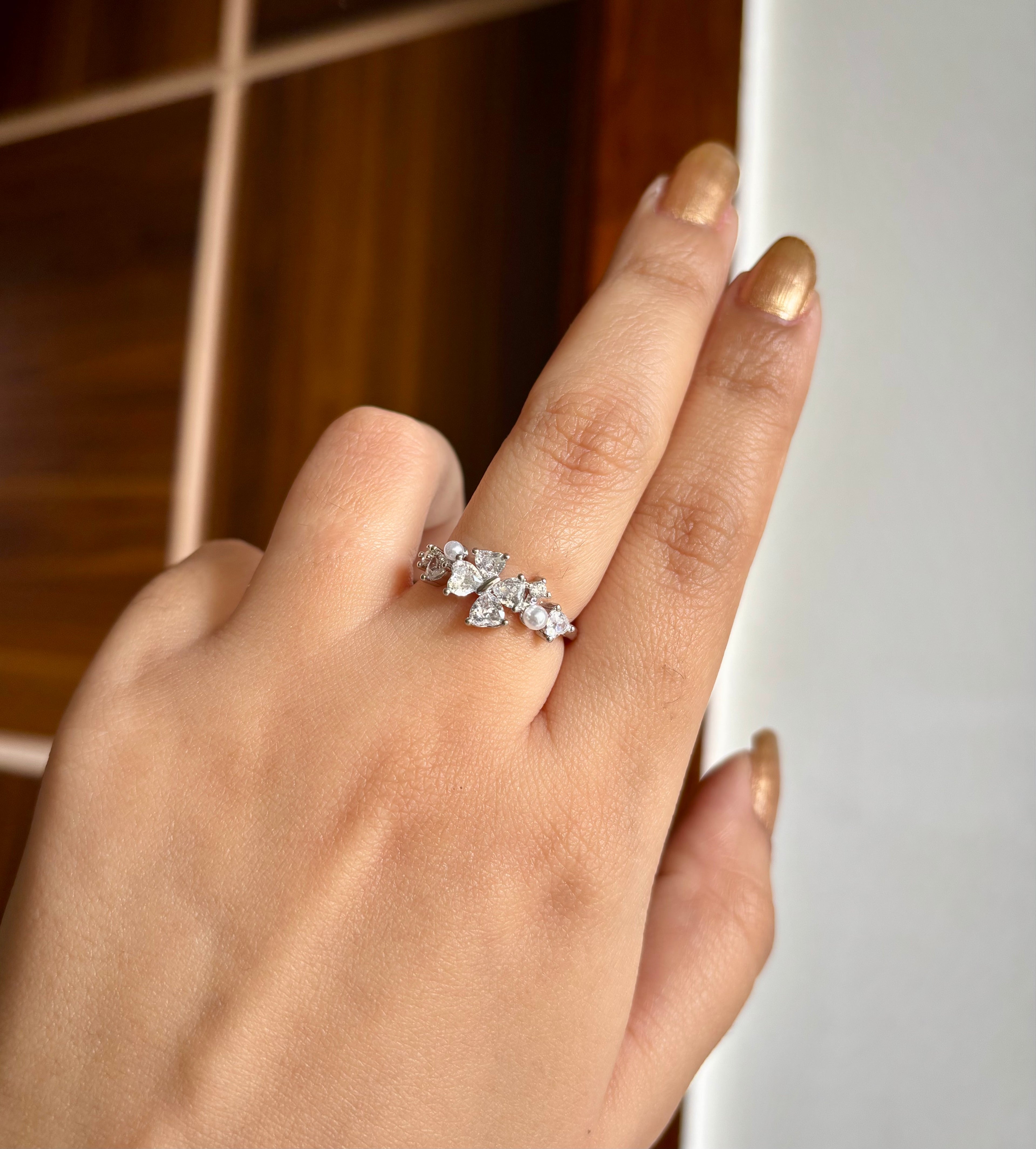 Silver Butterfly Adjustable Ring