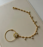 Kundan Press On Nose Ring With Side Layer (Golden)