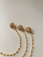 Flower Stud Pachi Kundan & CZ Press On Nose Pin With Side Layer