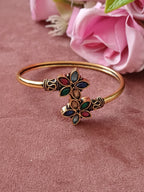 Flower Oxidised Openable Bracelet