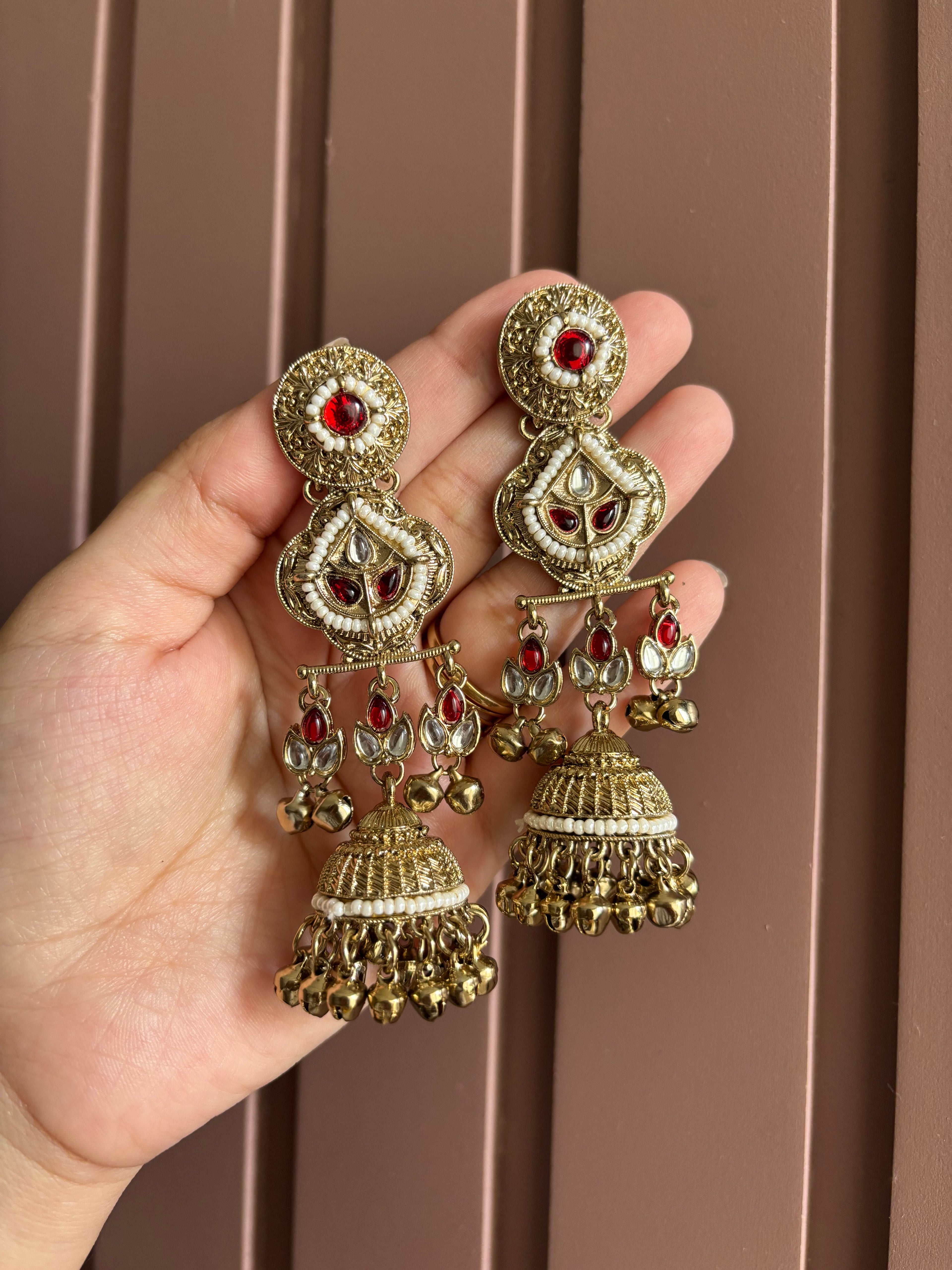 Ranno Ghungroo Jhumkas (Ruby)