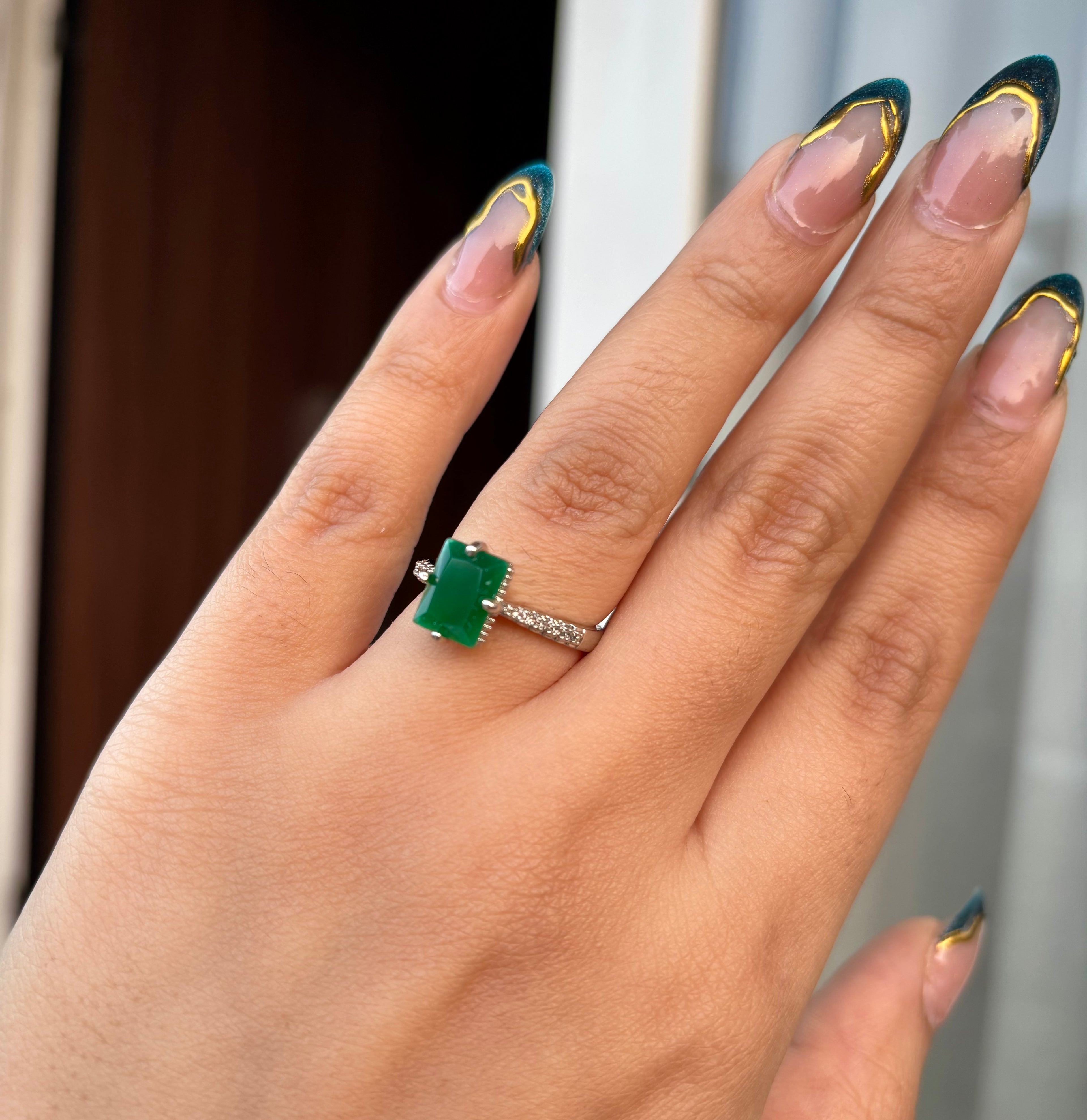 The Square Solitaire Adjustable Ring