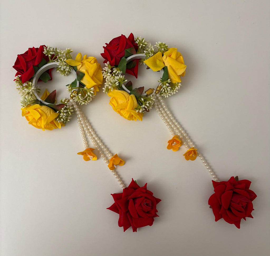 Floral Kaleera (Red/Yellow) Adjustable Size