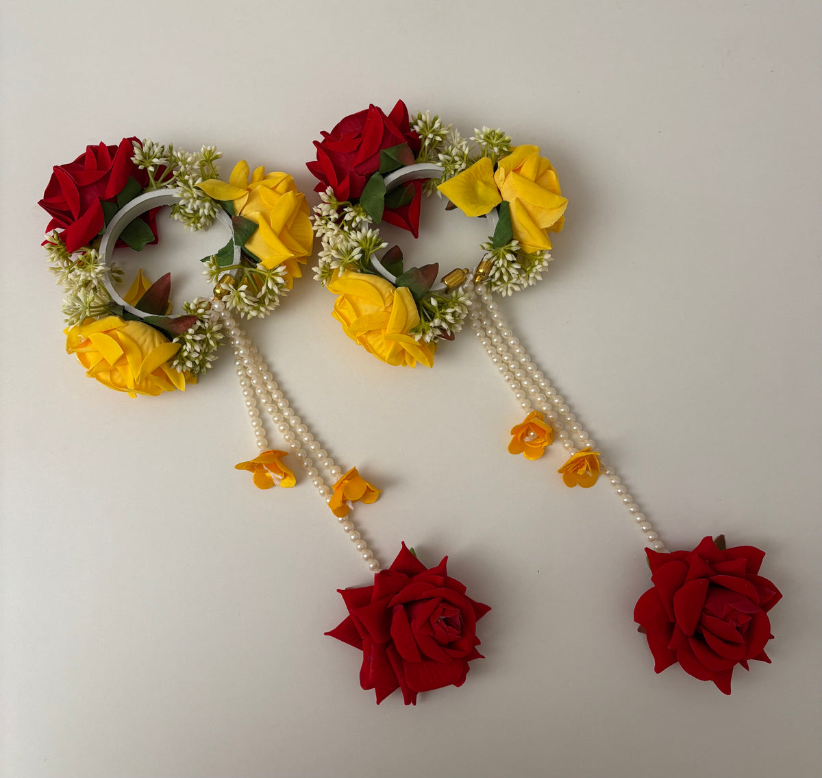 Floral Kaleera (Red/Yellow) Adjustable Size