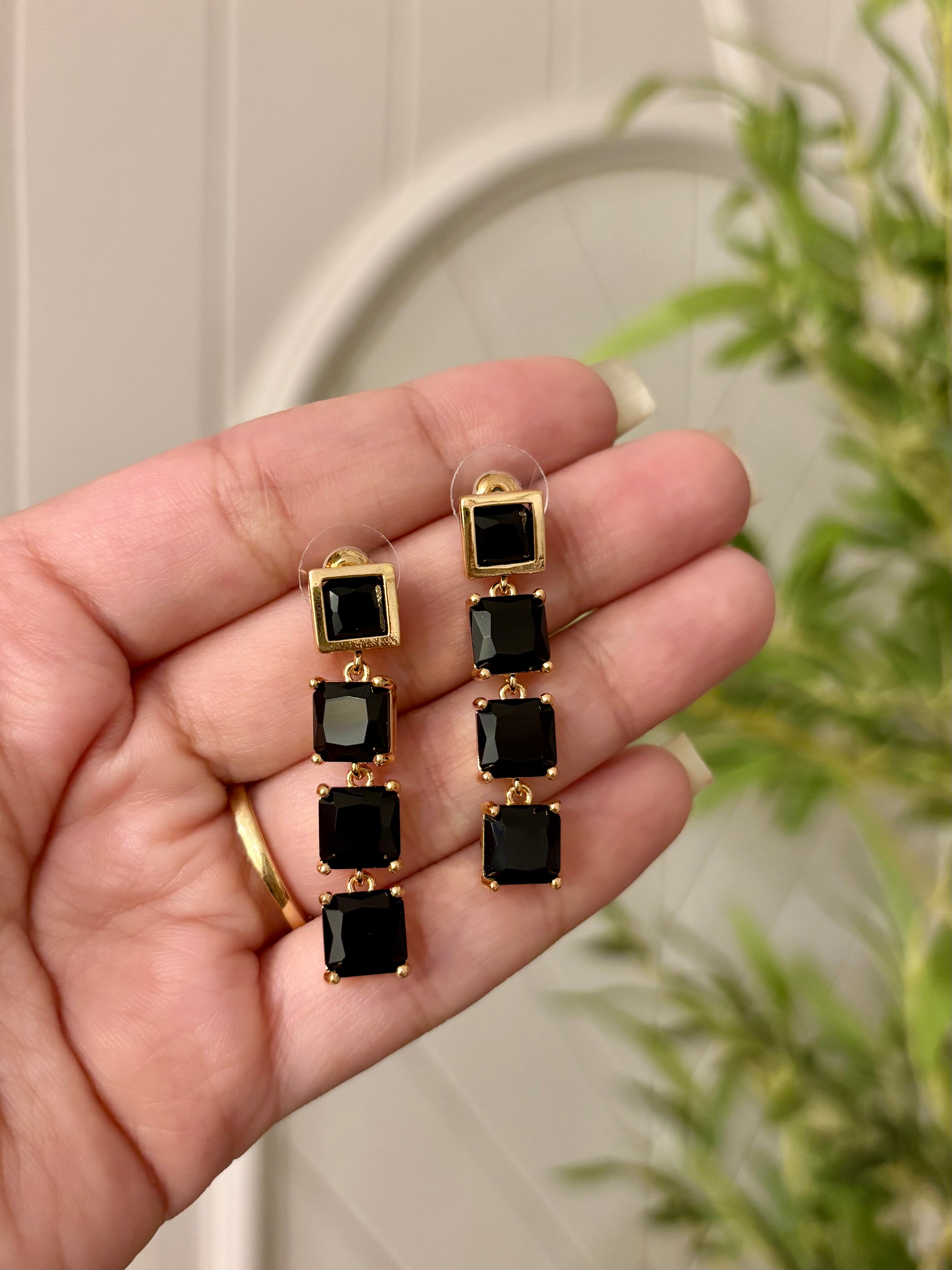 Black Crystal Earrings