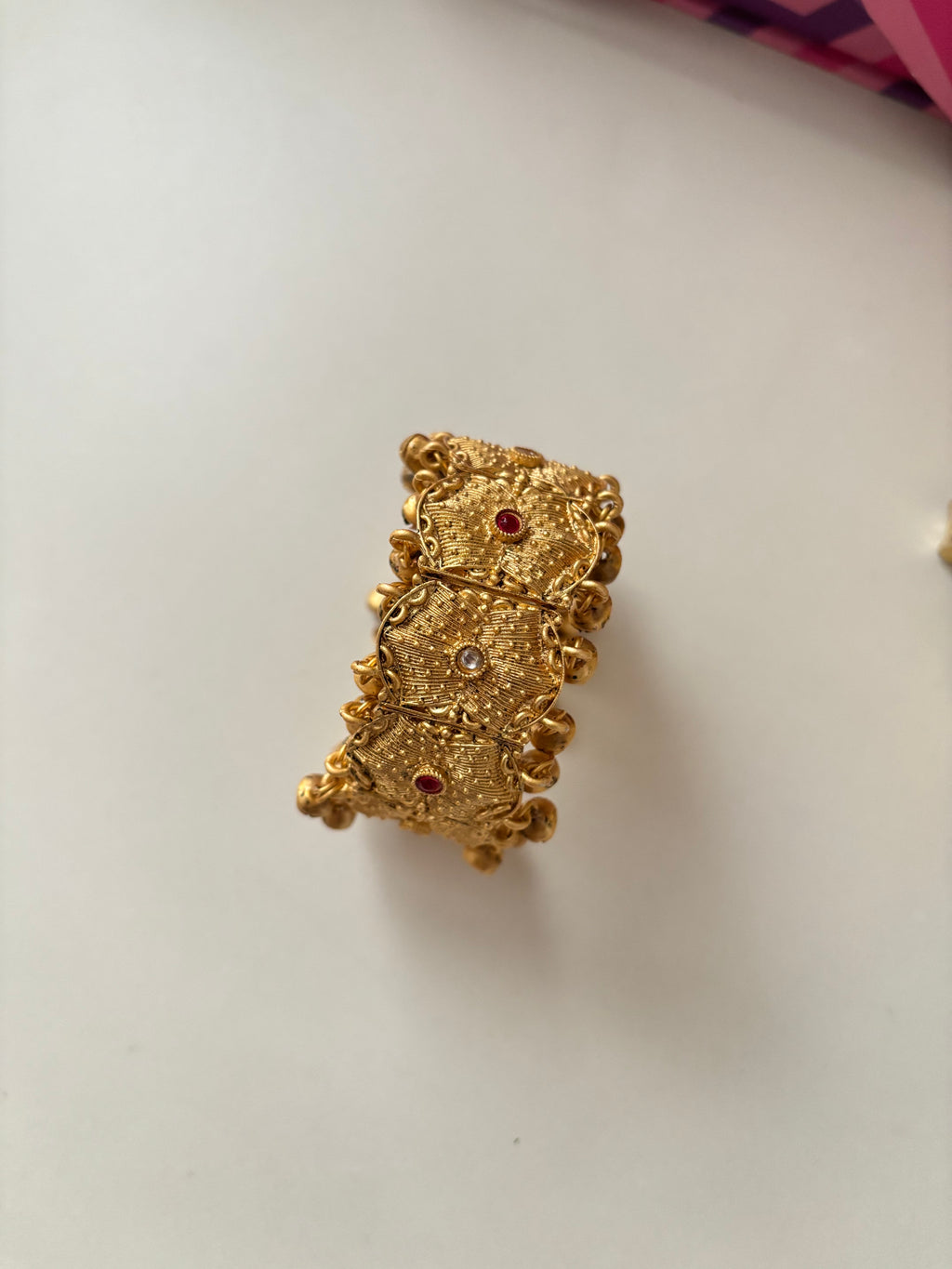 Ruby Ghungroo Adjustable Bracelet