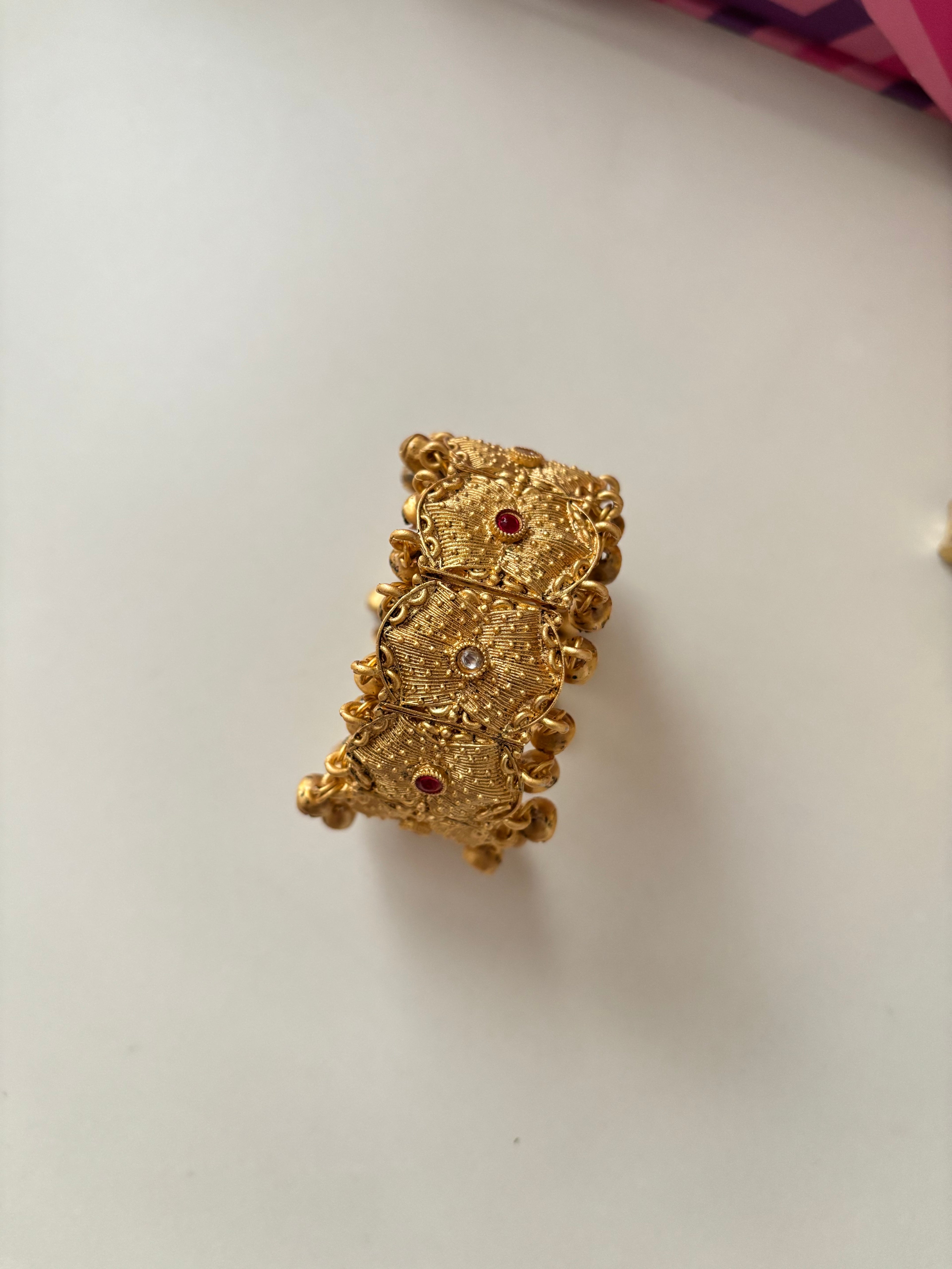 Ruby Ghungroo Adjustable Bracelet