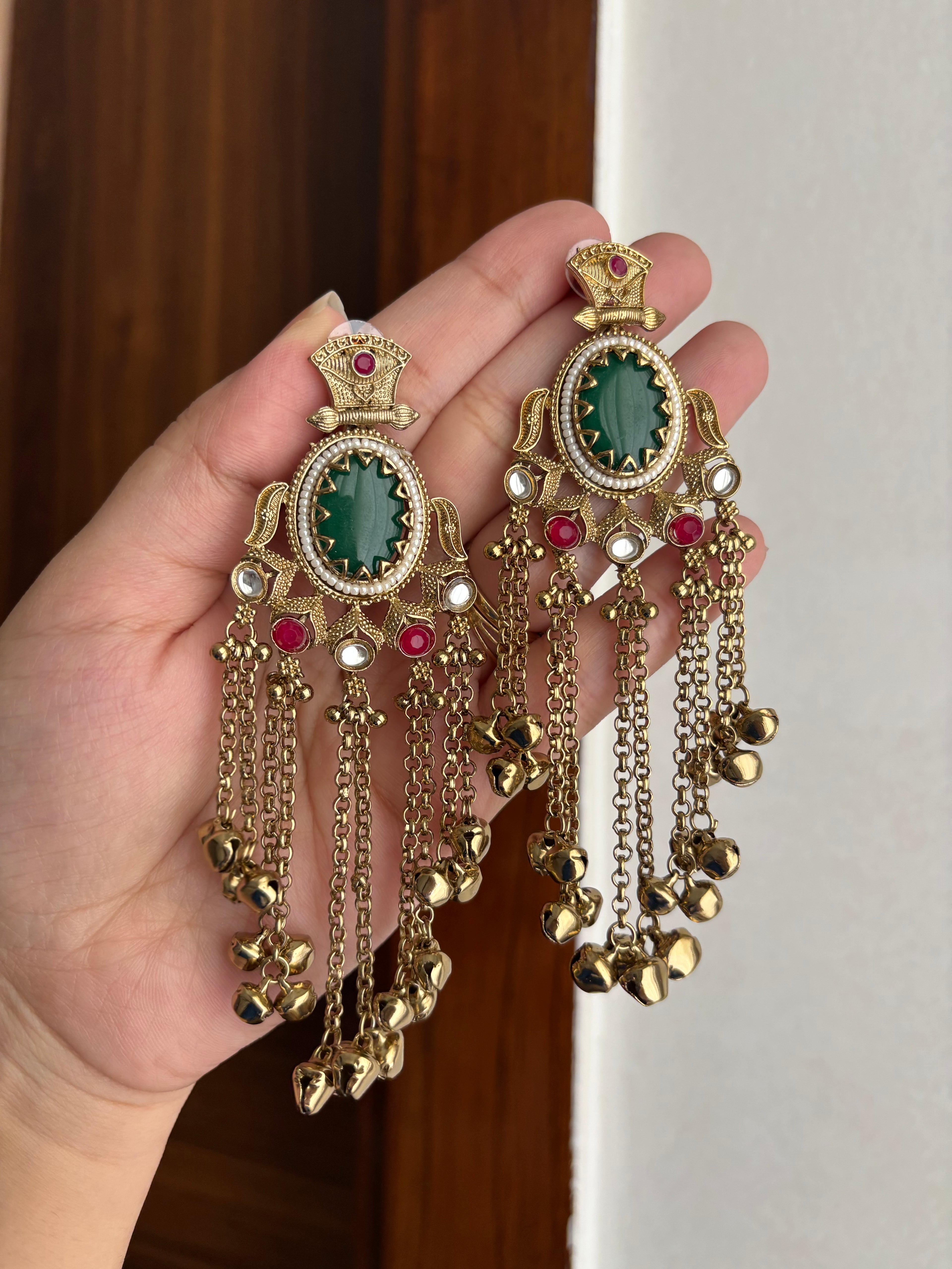 Shilpa Kashmiri Earrings (Green)