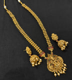 High Quality Long Laxmi Temple Rani Haar With Jhumkas