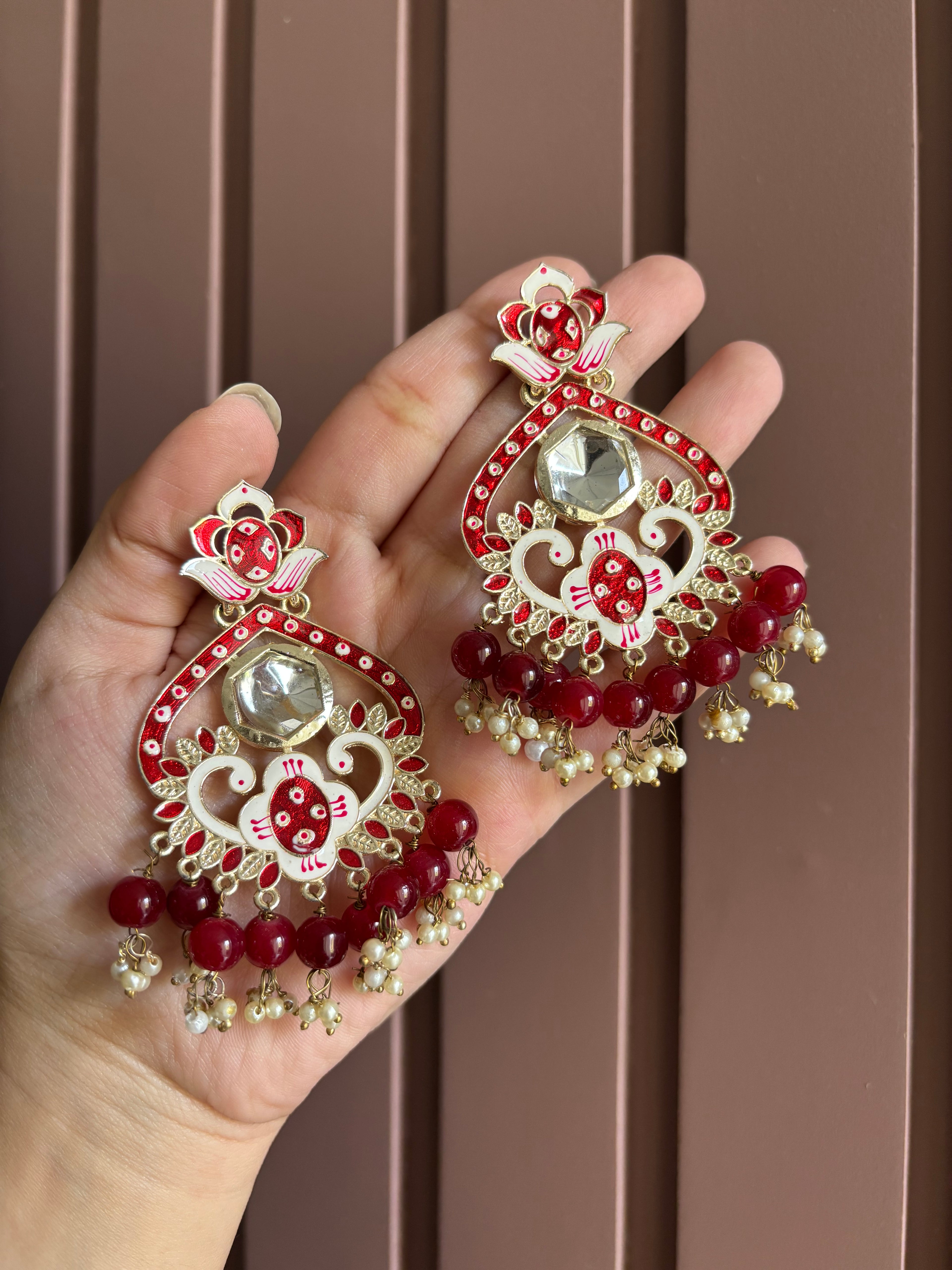 Maroon Designer Earrings
