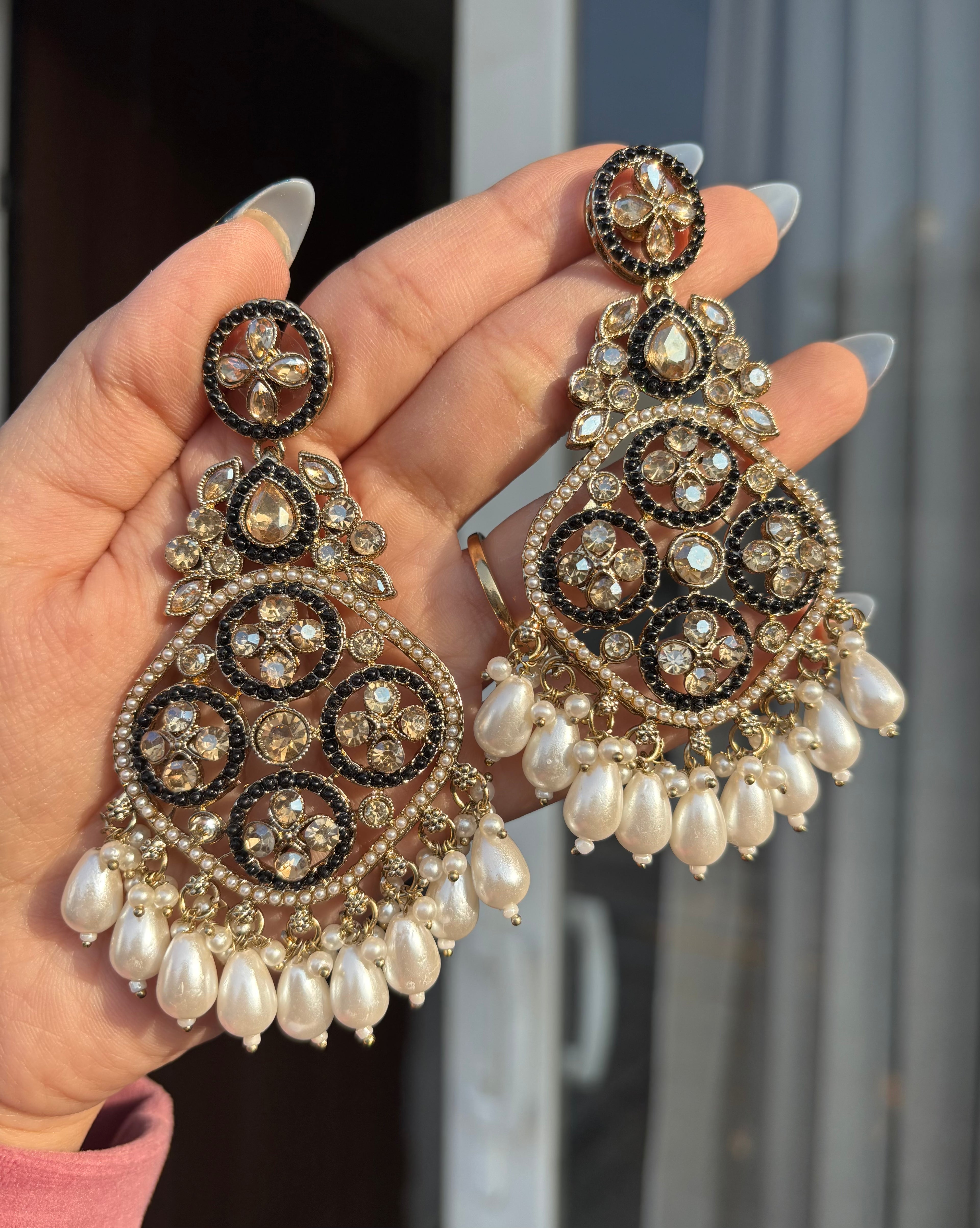 Black Flower Earrings