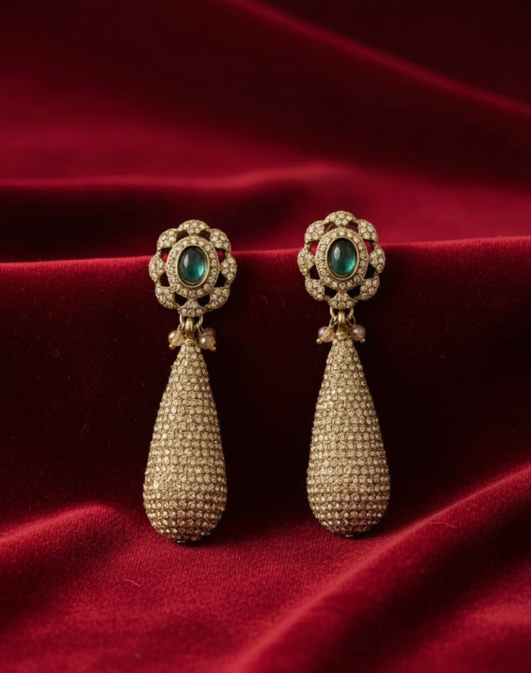 Rama Green Dazzling Earrings