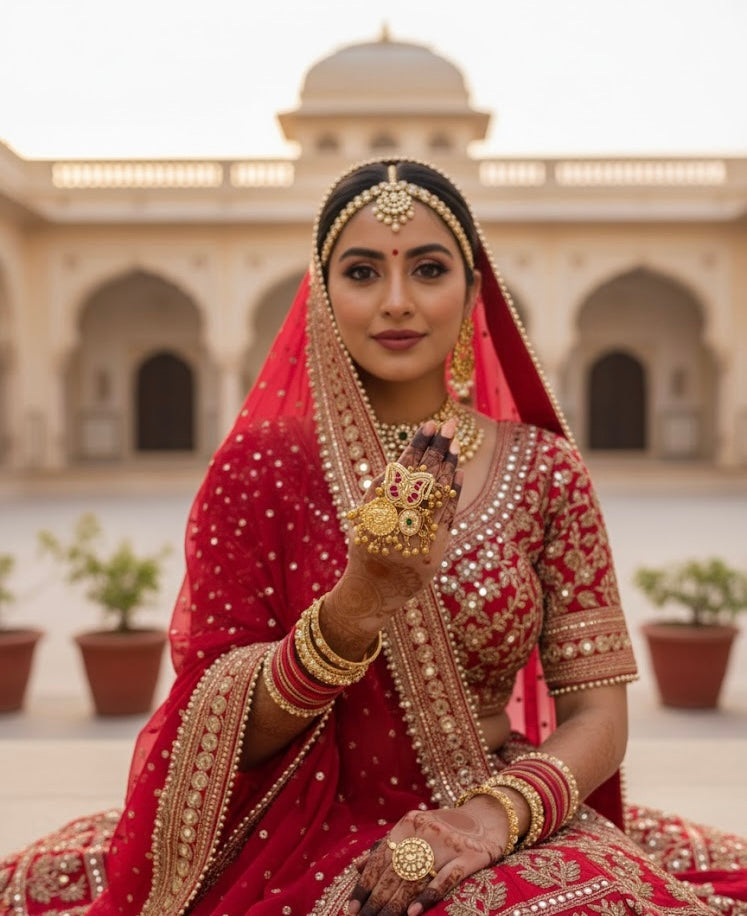 The showstopper Adjustable Brass Ghungroo Titli Ring