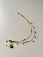 Radha Press On Nose Pin With Side Layer (Green)