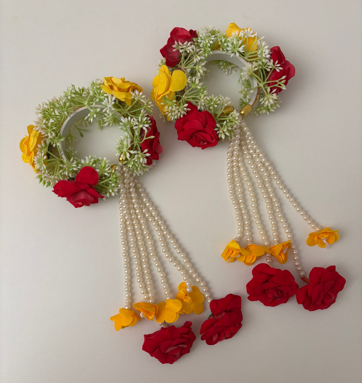 Floral Kaleera (Yellow/Dark Pink) Adjustable Size
