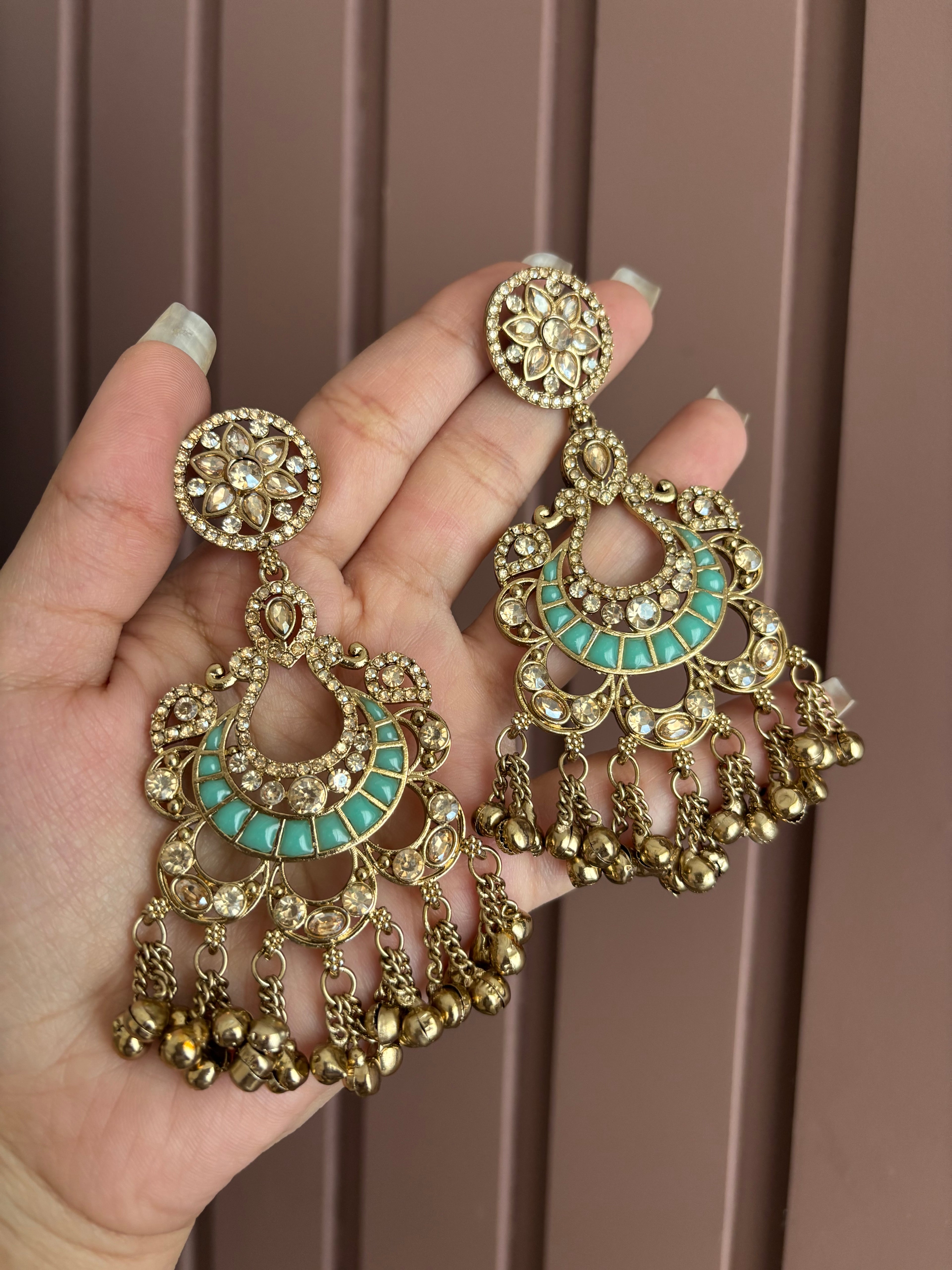 Chamcham Kashmiri Earrings ( Mint )