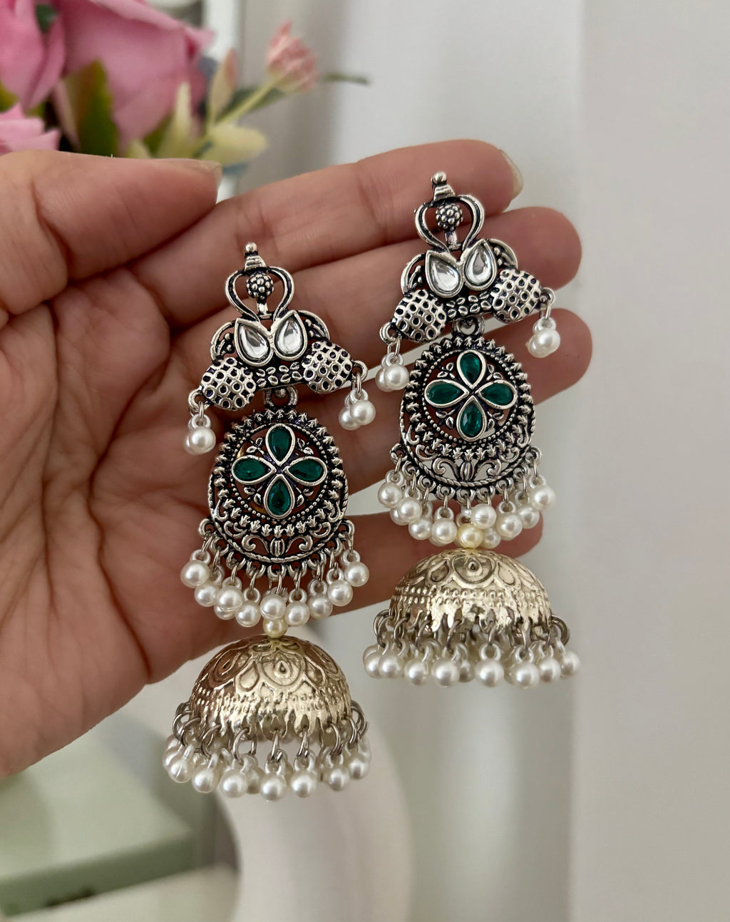 Double Tone Kashmiri Jhumkas