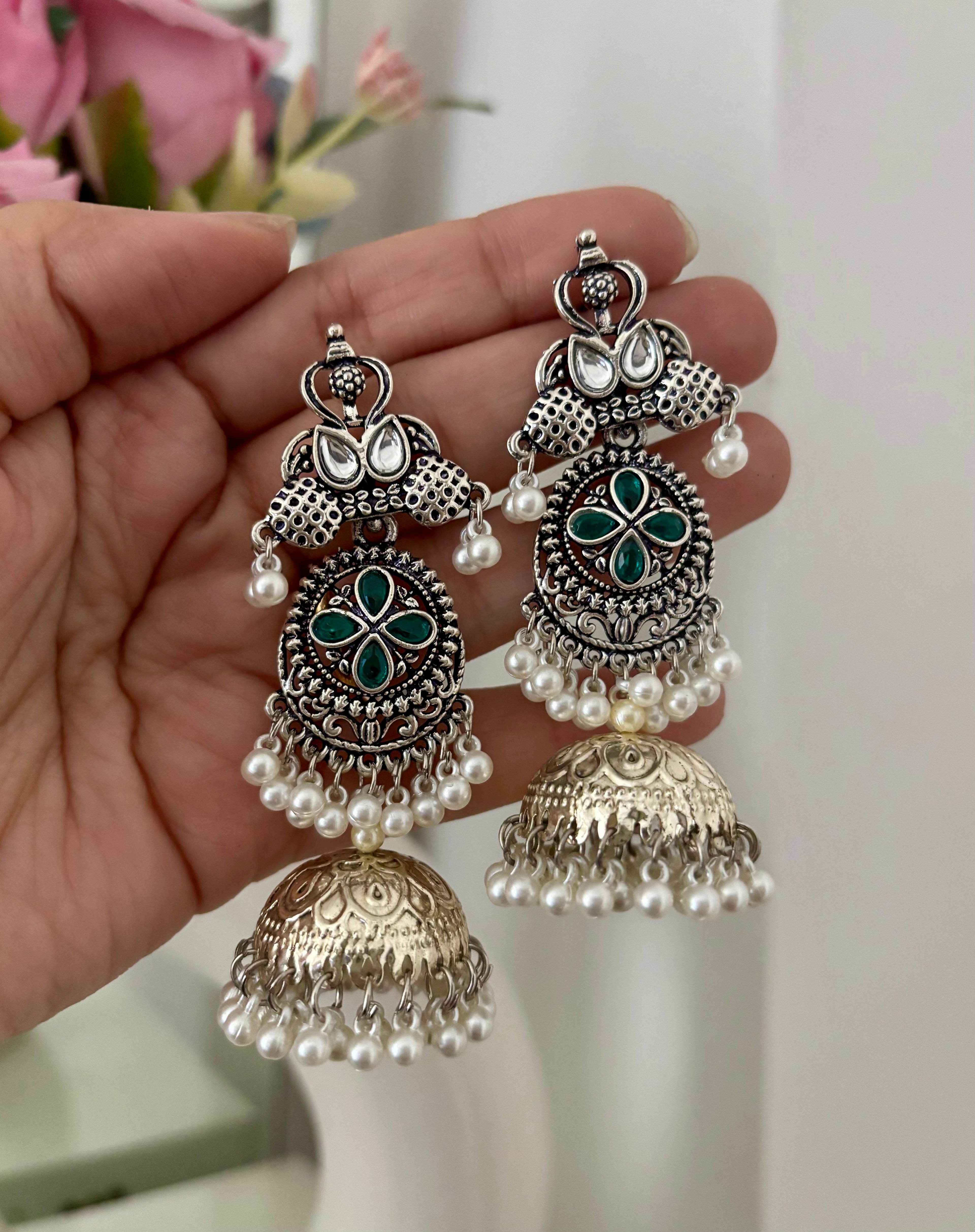 Double Tone Kashmiri Jhumkas