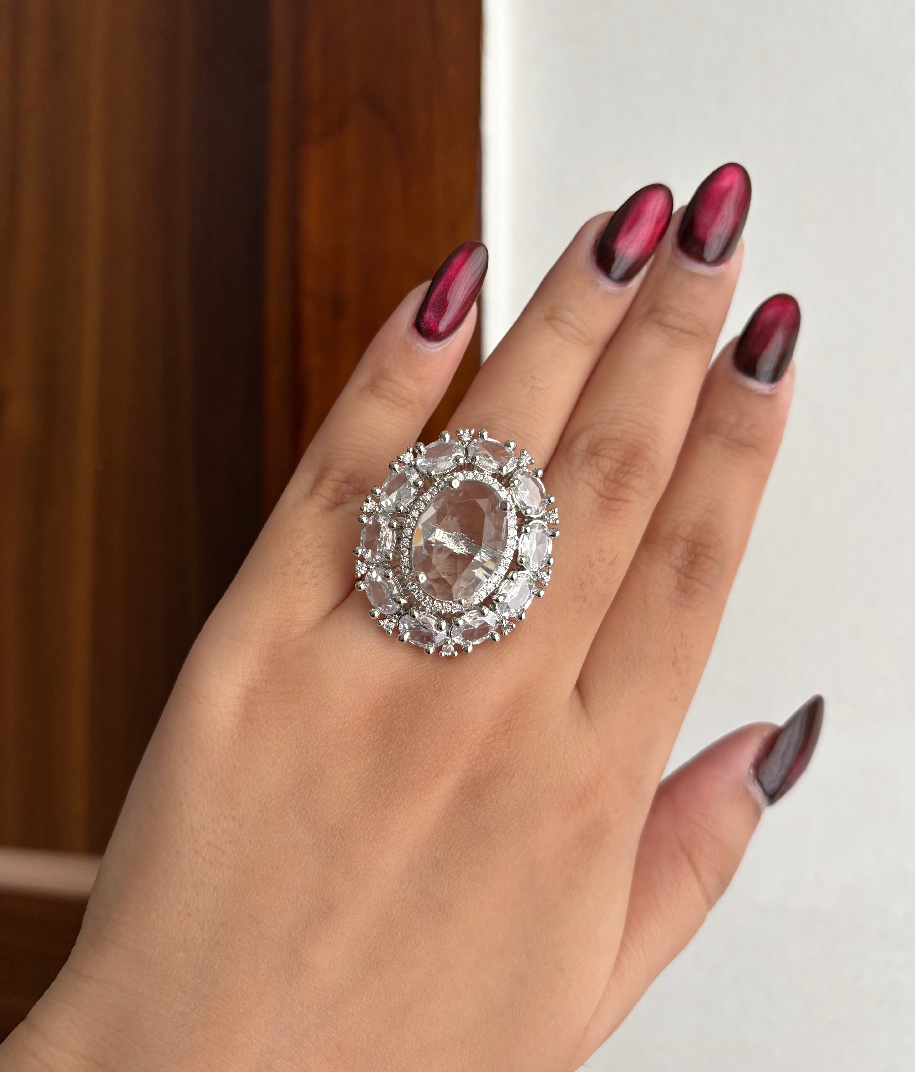 Amber Adjustable Cocktail Ring