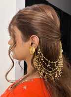 Maharani Sa Brass Designer Earrings In Earcuff & Juda Touch With Stud