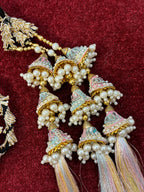 Pastel Colour Mirror & Pearls Touch Parandi