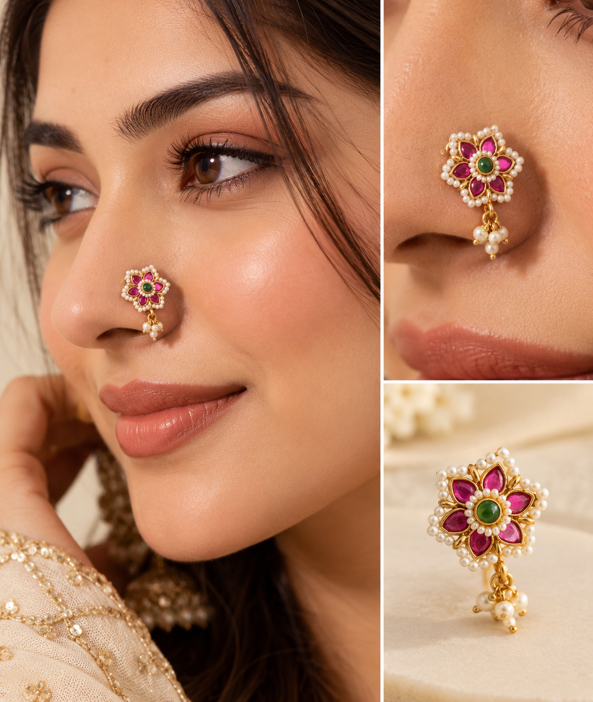 Pachi Kundan Press On Nose Pin