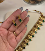 Emerald Laxmi Necklace With Stud