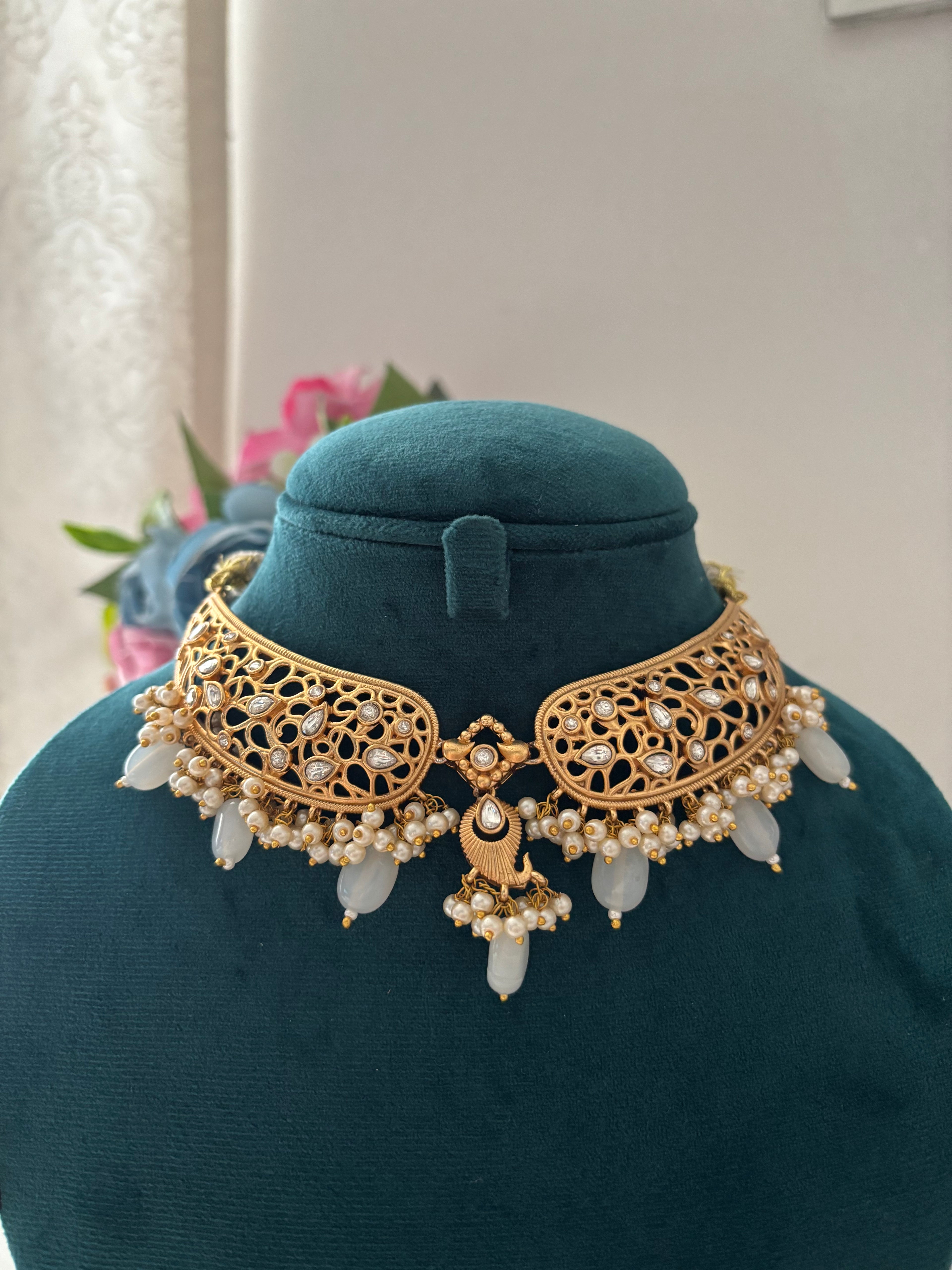 Premium Brass Necklace With Earcuff