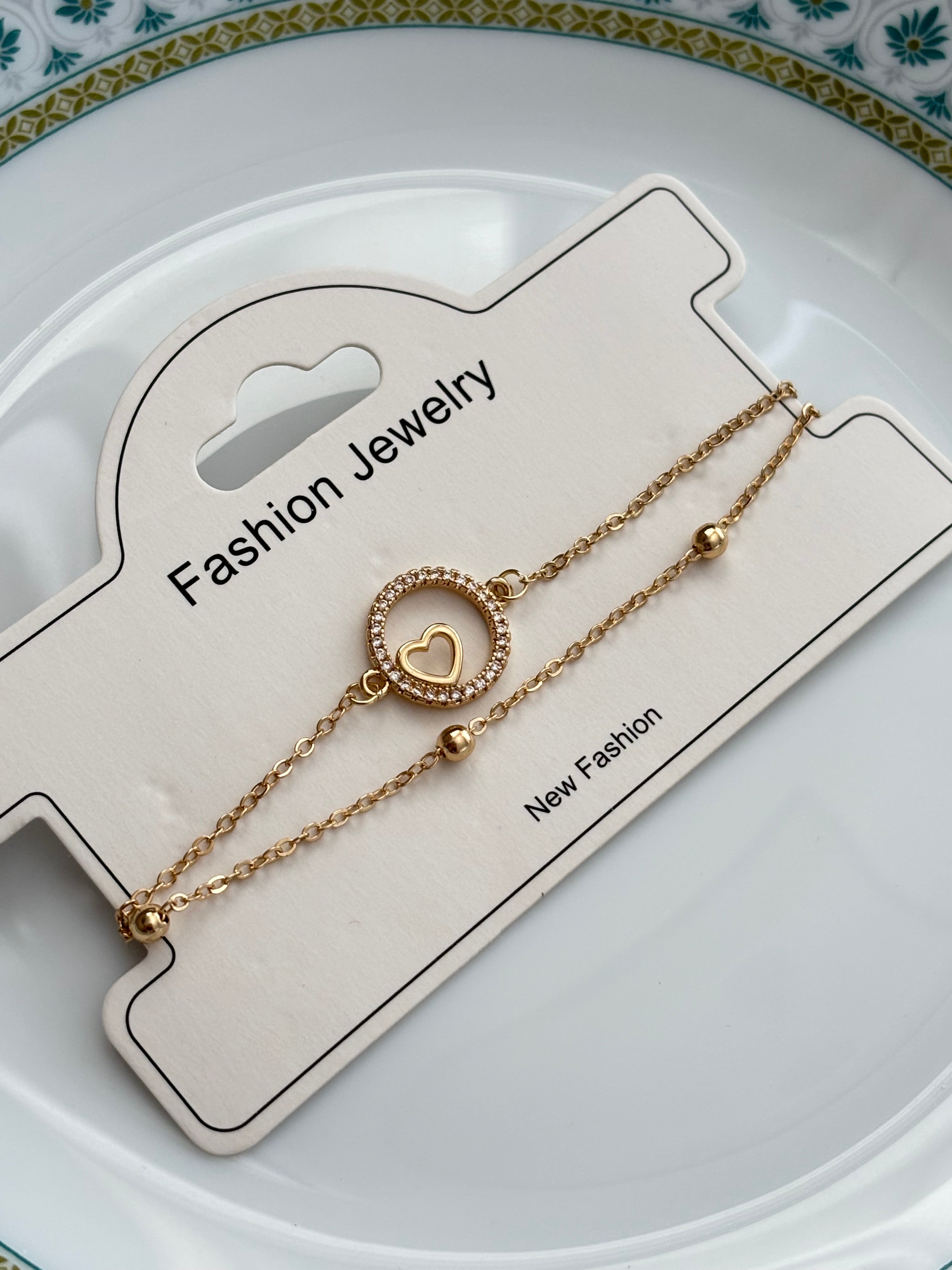 The circle heart adjustable bracelet