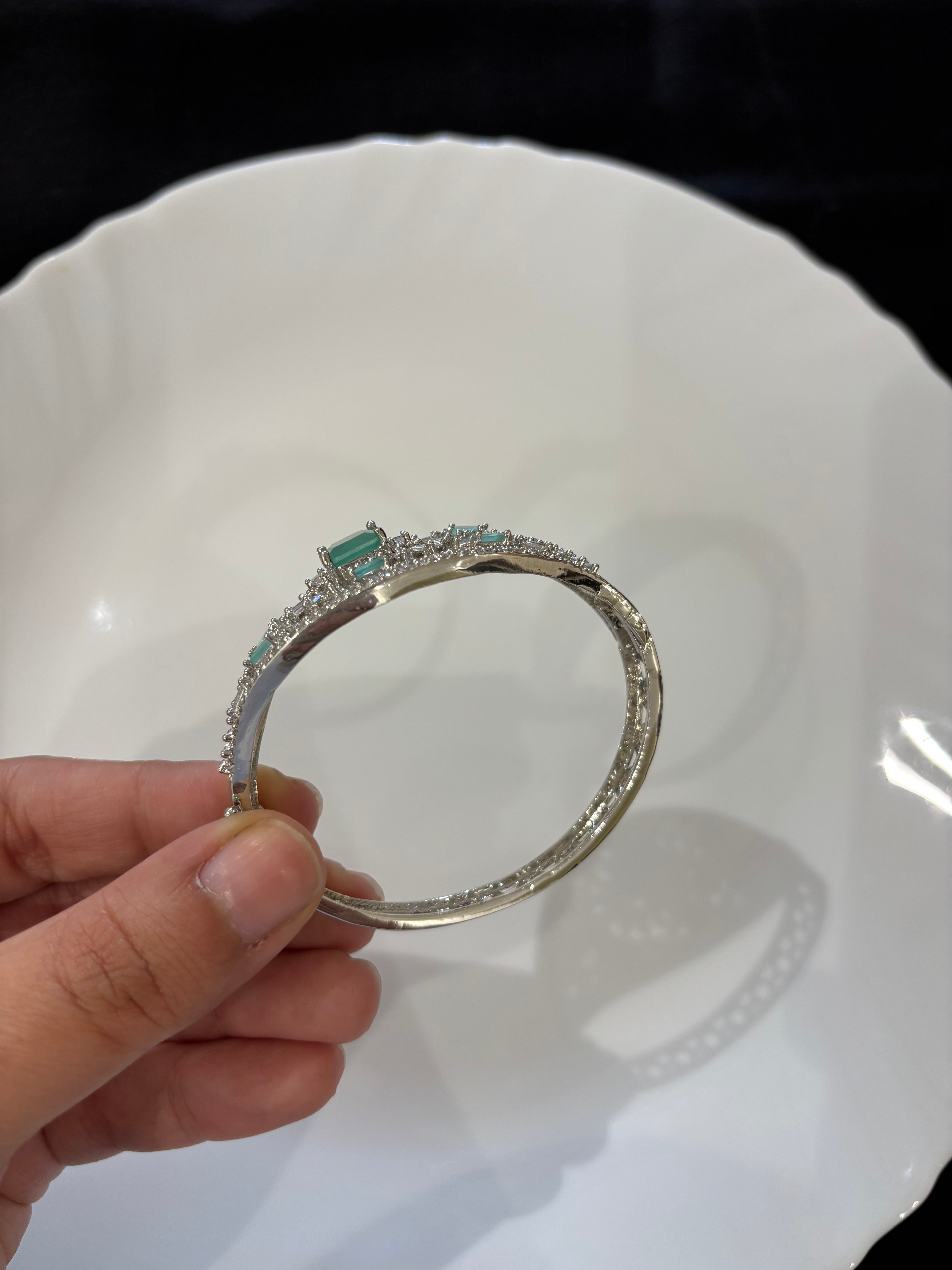 Turquoise American Diamond Openable Bracelet