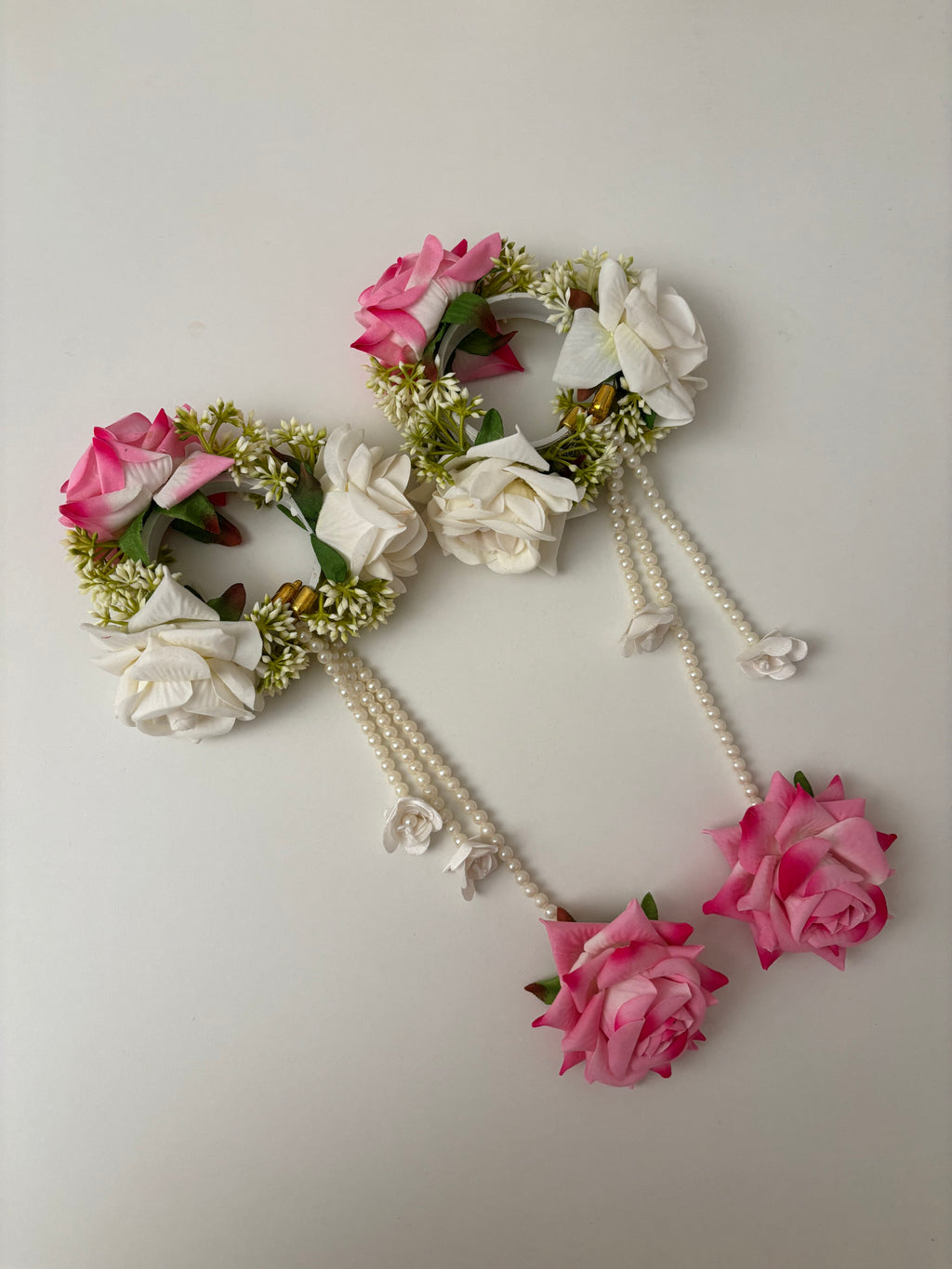 Floral Kaleera (White/Pink) Adjustable Size