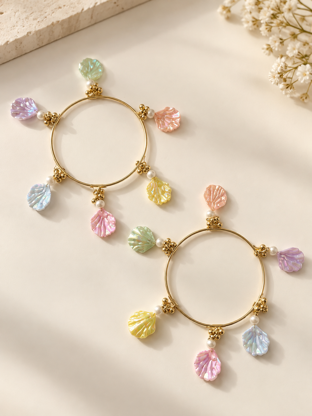 Multi Shells Bangles (Pair)