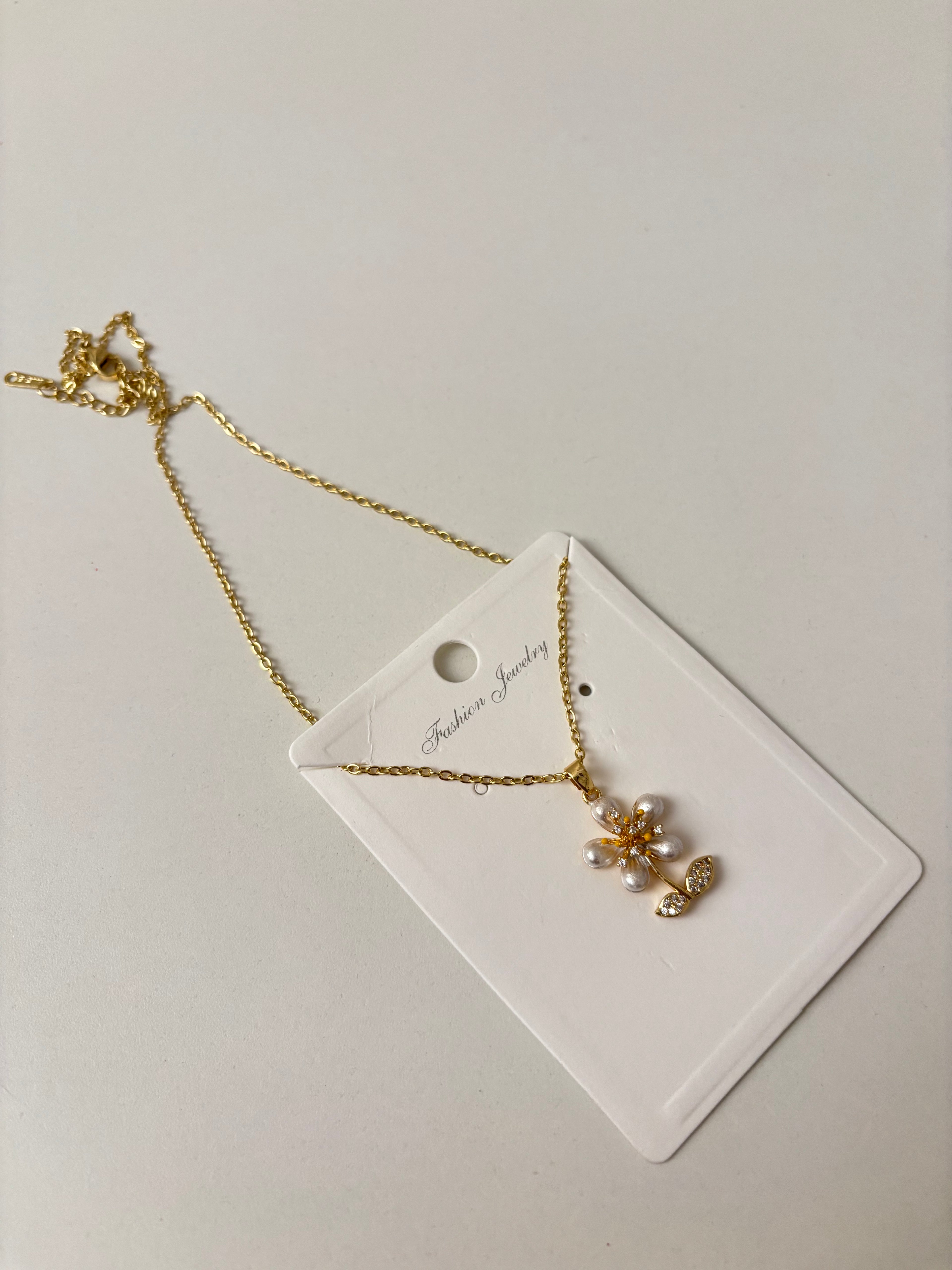 Flower Pendant Chain Anti Tarnish